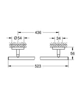 BAUCOSMOPOLITAN TOWEL RAIL 520MM - GROHE-G2 -  ( CHROME - G2 - BAUCOSMOPOLITAN - 0x15 mm - 0inchX0.5inch )
