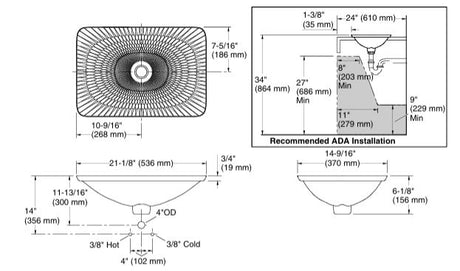 DERRING WADING POOL RECT. BATHROOM SINK - KOHLER LUXURY -  ( BOURBON RUTILE - LUXURY - 0x0 mm - 0inchx0inch )