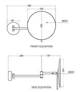 MAGNIFYING W/M MIRROR - AQUANT -  ( CHROME -  - 0x200 mm - 0inchX8inch )