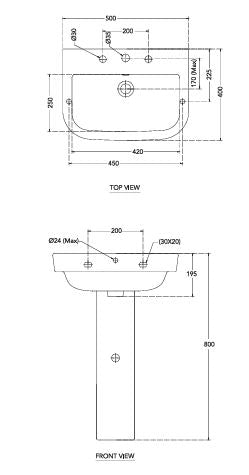 PEDESTAL OPAL/NEO - HINDWARE -  ( STAR WHITE - ART - 0x0 mm - 0inchx0inch )