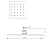 BRASS RAIN SHOWER - AQUANT - ( BRUSHED GOLD - - 250x250 mm - 10inchX10inch )