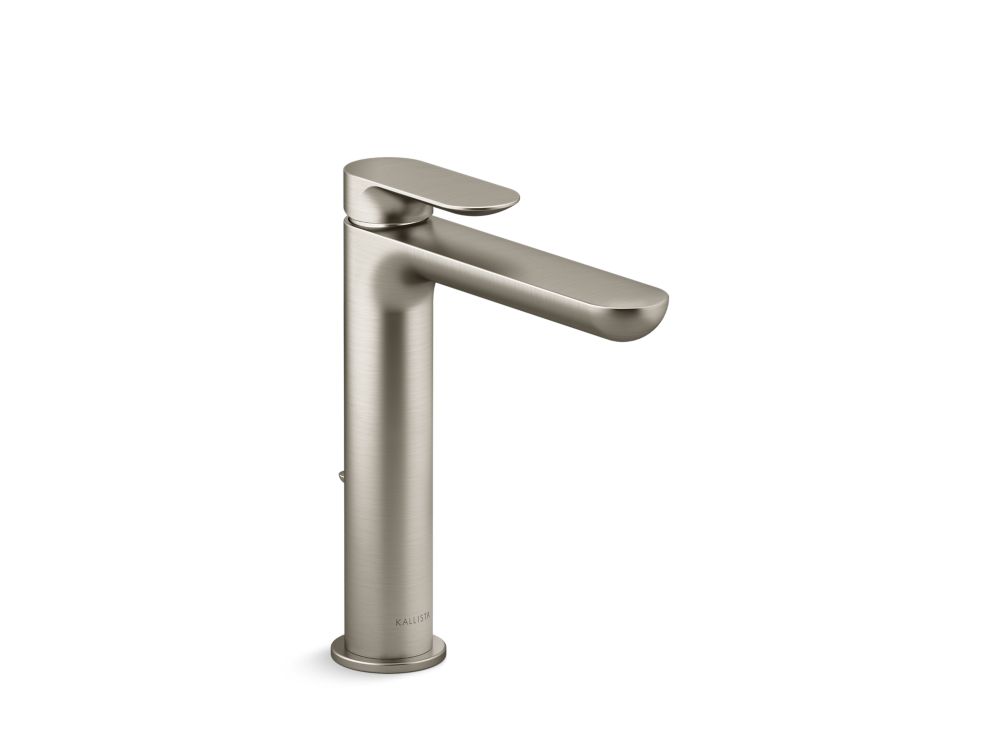 KALLISTA SINGLE CONTROL SINK FAUCET, T/M TALL SPOUT, LEVER HANDLE WITH BRAIDED PIPE - KOHLER LUXURY -  ( BRUSHED NICKEL - LUXURY - 0x15 mm - 0inchX0.5inch )