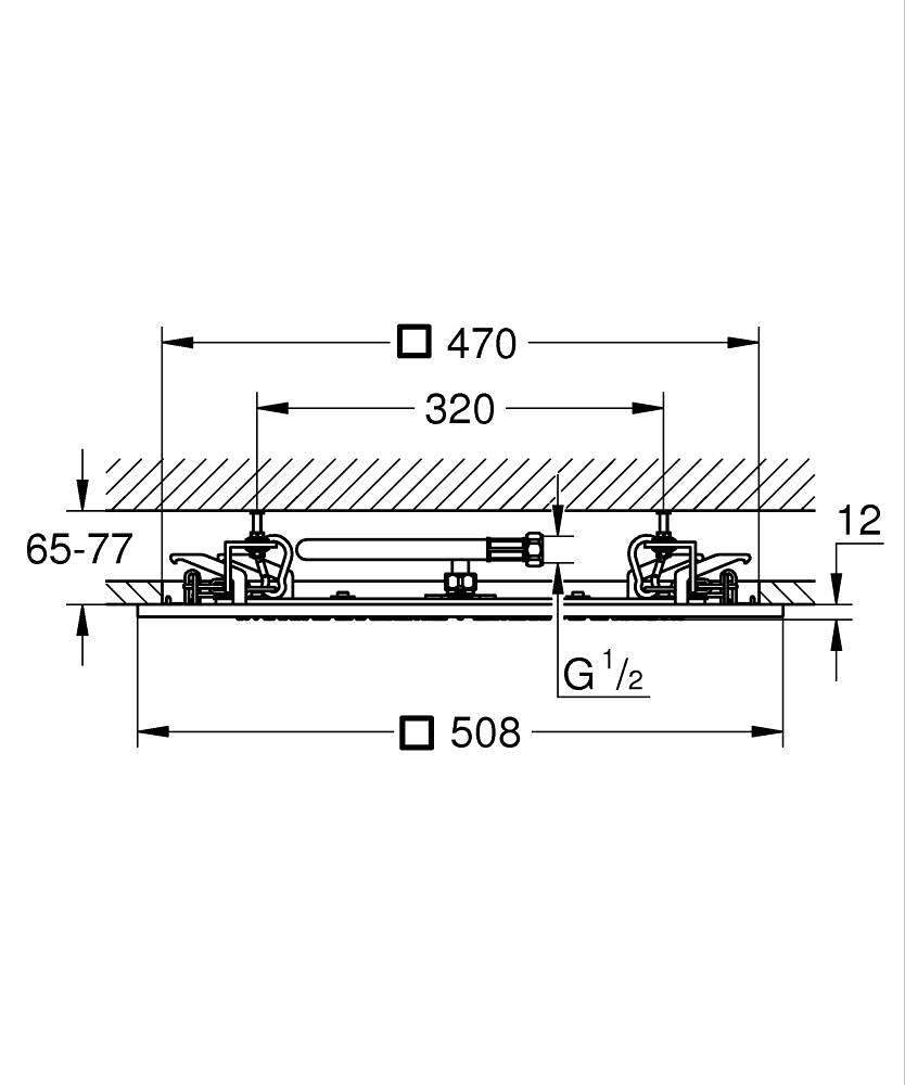 RAINSHOWER F-SERIES 20INCH CEILING SHOWER - GROHE -  ( CHROME - G5 - RAINSHOWER - 0x15 mm - 0inchX0.6inch )