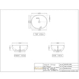 THIN RIM TABLE TOP WASH BASIN - ARTIZE SWARE -  ( BLACK - SIGNAC - 450x380 mm - 18inchX15.2inch )