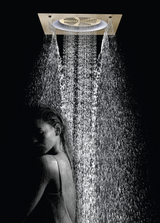 HYDRA LED CEILING SHOWER 3 FLOW WITH INST KIT - LUXELET -  ( MATTE BLACK - TIBO - 550x500 mm - 22inchX20inch )