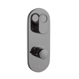 AQUAMAX EXPOSED PART KIT OF THERMOSTATIC SHOWER MIXER WITH 2-WAY OUTLET WITH SLEEVE (COMPATIBLE WITH ALD-681N)- JAQUAR FAUCETS -  ( BLACK CHROME - ORNAMIX PRIME - 0x15 mm - 0inchX0.5inch )