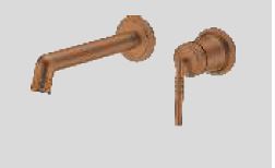 BRASS WALL MOUNTED BASIN MIXER FOAM FLOW - AQUANT - (BRUSHED ROSE GOLD - ORCHID SERIES - 0x15 mm -  0inchX0.5inch)