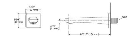 ENGAGE TM WALL-MOUNT BATH SPOUT W/O DIVERTER - KOHLER PREMIUM -  ( POLISHED CHROME - PREMIUM - 0x15 mm - 0inchX0.5inch )
