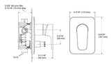 ALEO+TM RECESSED NON-THERMOSTATIC BATH AND SHOWER VALVE TRIM - KOHLER PREMIUM -  ( BRUSHED ROSE GOLD - PREMIUM - 0x15 mm - 0inchX0.5inch )