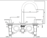 3-HOLE BASIN MIXER WITH PIPE SPOUT, LEVER HANDLE AND WITHOUT POPUP WASTE SYSTEM - JAQUAR FAUCETS - ( CHROME - LAGUNA - 0x15 mm - 0inchX0.5inch )