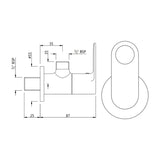 ANGULAR STOP COCK WITH WALL FLANGE - JAQUAR FAUCETS -  ( BLACK CHROME - ORNAMIX PRIME - 0x15 mm - 0inchX0.5inch )