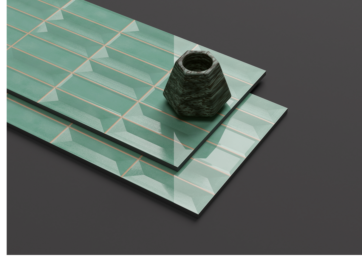 8056 HL - INDIAN TILES -  (  - BLACKBERRY GLOSSY - 600x300 mm - 24inchX12inch )