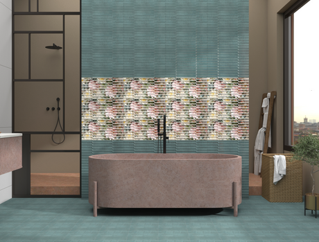 8073 HL - INDIAN TILES -  (  - BLACKBERRY GLOSSY - 600x300 mm - 24inchX12inch )