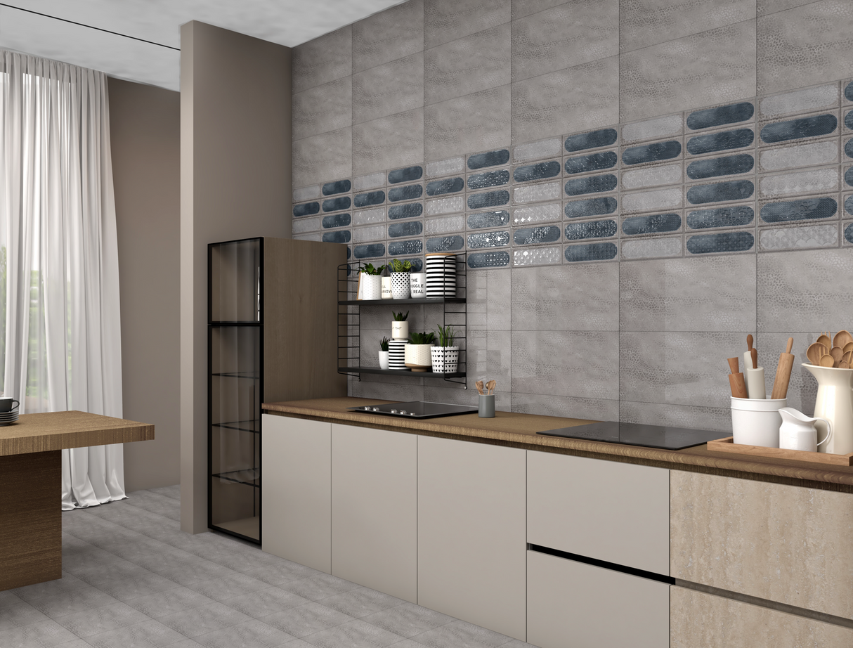 8080 HL - INDIAN TILES -  (  - BLACKBERRY GLOSSY - 600x300 mm - 24inchX12inch )