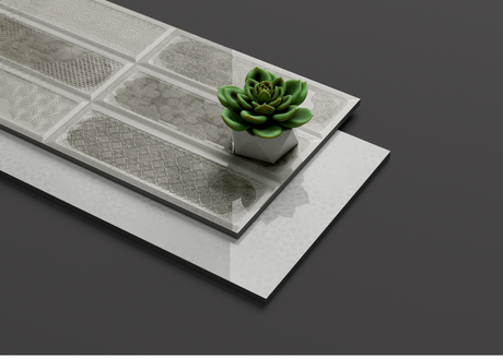 8086 HL - INDIAN TILES -  (  - BLACKBERRY GLOSSY - 600x300 mm - 24inchX12inch )