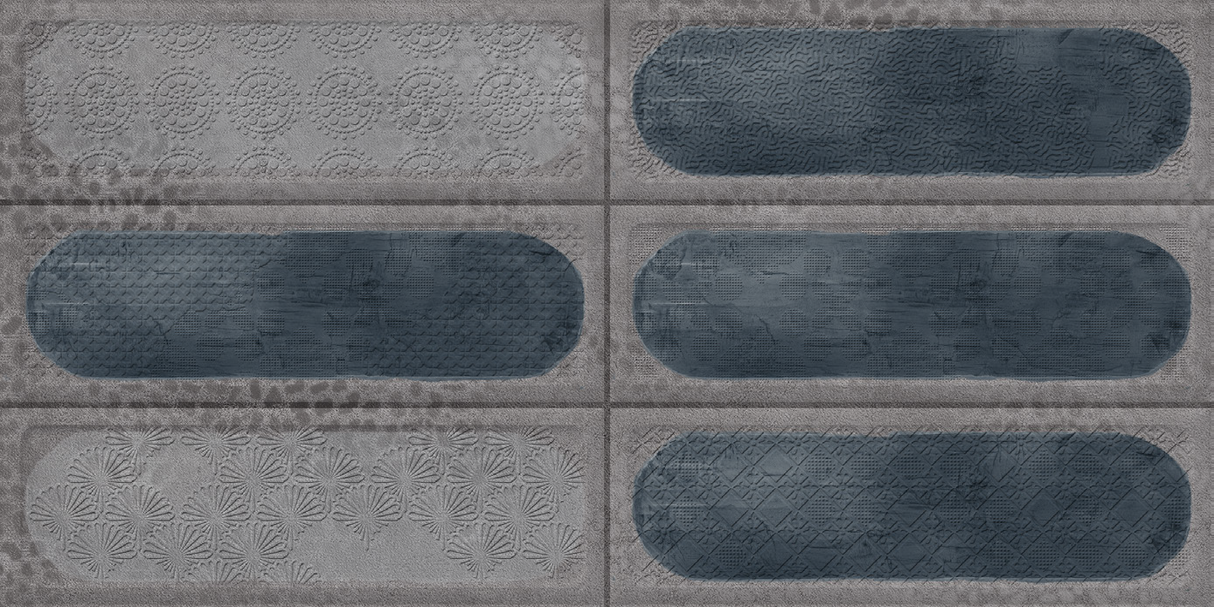 8080 HL - INDIAN TILES -  (  - BLACKBERRY GLOSSY - 600x300 mm - 24inchX12inch )