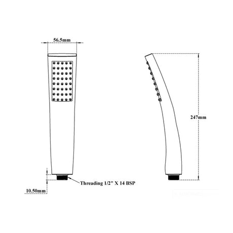 HAND SHOWER W/SHOWER TUBE & HOOK - VIKING -  ( POLISHED CHROME - ABS - 0x15 mm - 0inchX0.6inch )