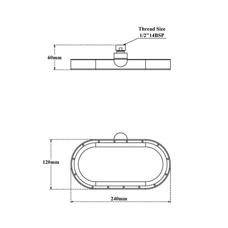 RAIN SHOWER OVAL RING - VIKING -  ( CHR -  - 240x15 mm - 9.6inchX0.6inch )