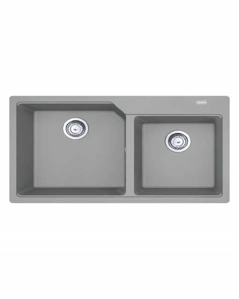 2.0 BOWL W/O DRAINBD UBG 620-86 3 1/2INCH WWK ND WRO TH ST - FRANKE -  ( STONE GREY - URBAN - 860x500 mm - 34inchX20inch )