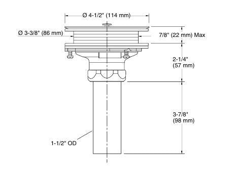 (PRUN)DUOSTRAINER SINK DRAIN AND STRAINER WITH TAILPIECE - KOHLER LUXURY -  ( CHROME - LUXURY - 0x0 mm - 0inchX0inch )