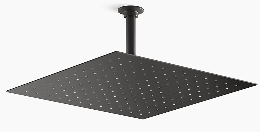MODERN LIFE EDGE SQUARE SINGLE FUNCTION RAIN SHOWERHEAD W/O ARM - KOHLER LUXURY -  ( MATTE BLACK - LUXURY - 384x384 mm - 15.36inchX15.36inch )