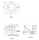 PRIMA WALL MOUNTED EWC W/SLIM SEAT COVER - HINDWARE -  ( STAR WHITE - PRIMA - 500x350 mm - 20inchX14inch )