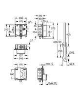 RONDO CONCEALED FLUSH VALVE FOR TOILET - GROHE -  ( CHROME - G3 - RONDO - 0x15 mm - 0inchX0.6inch )