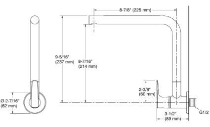 KITCHEN FAUCET COLD ONLY - KOHLER PREMIUM -  ( POLISHED CHROME - PREMIUM - 0x15 mm - 0.5inchX0.6inch )
