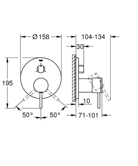 ATRIO 1-HANDLE MIXER, 3-WAY DIVERTER - GROHE -  ( CHROME - G5 - ATRIO - 0x0 mm - 0inchX0inch )