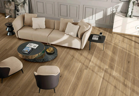 MORDIC WOOD NATURAL  - CREANZA -  (  - RUSTIC MATT - 1200x200 mm - 48inchX8inch )