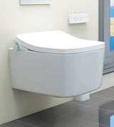 SMARTBLOOM SEMI INTELLIGENT RIMLESS W/M EWC, HEATED SEAT, WARM AIR DRYING & ADJUSTABLE TEMPERATURE PRESSURE FOR WATER & SEAT, CHILDREN MODE CLEANING, NIGHT LIGHTING LED, ANTI BACTERIAL, HIP AND LADY CLEANING NOZZLE, WIRELESS REMOTE CONTROL - AQUANT - ( WH