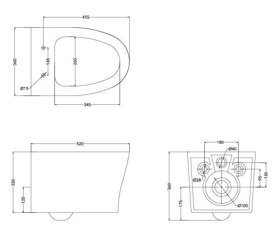 STELLAR WALL MOUNTED EWC W/SLIM SEAT COVER - HINDWARE -  ( STAR WHITE - STELLAR SERIES - 625x380 mm - 25inchX15.2inch )