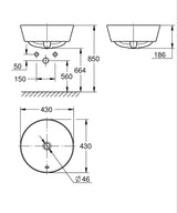 EUROCOSMO VESSEL ROUND - GROHE -  ( WHITE - G4 - EURO COSMO - 0x0 mm - 0inchX0inch )