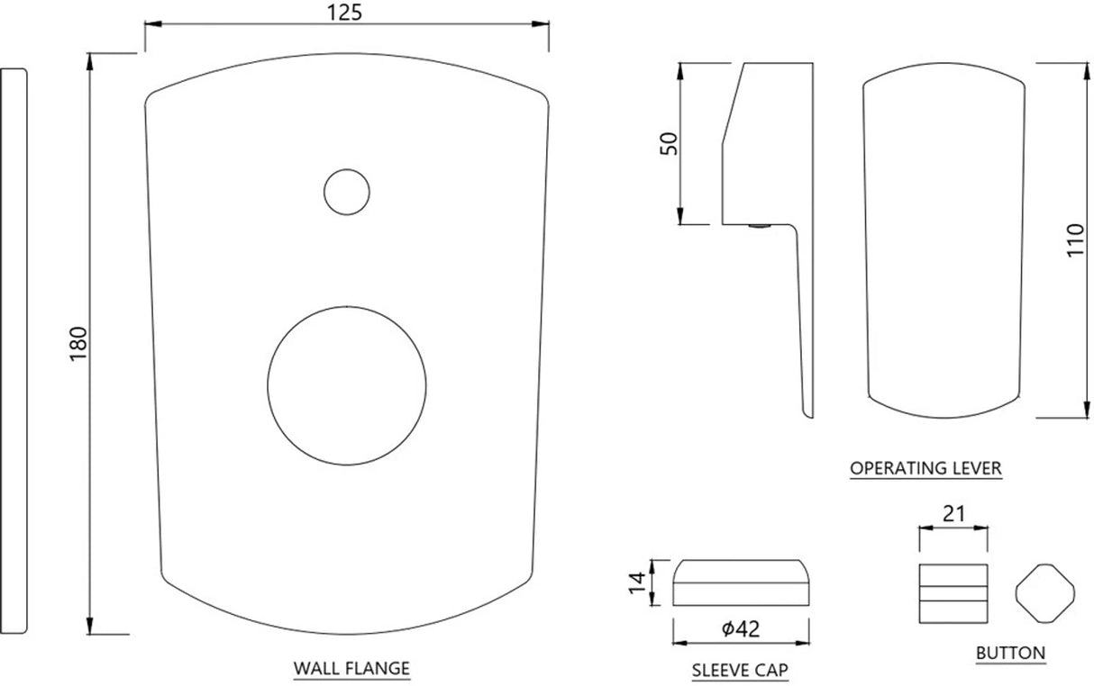 S.L.EXPOSED PARTS DIV KIT BUTTON ON TOP - JAQUAR FAUCETS -  ( CHROME - KUBIX PRIME - 0x15 mm - 0inchX0.5inch )