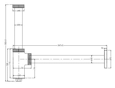 BOTTLE TRAP 32MM(300MX190M) - HINDWARE FAUCETS -  ( ROSE GOLD - HUES-DRAINS - 0x32 mm - 0inchX1.3inch )