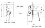 BRASS S/L DIVERTER W/3 OUTLET - AQUANT - ( CHROME - - 0x0 mm - 0inchX0inch )