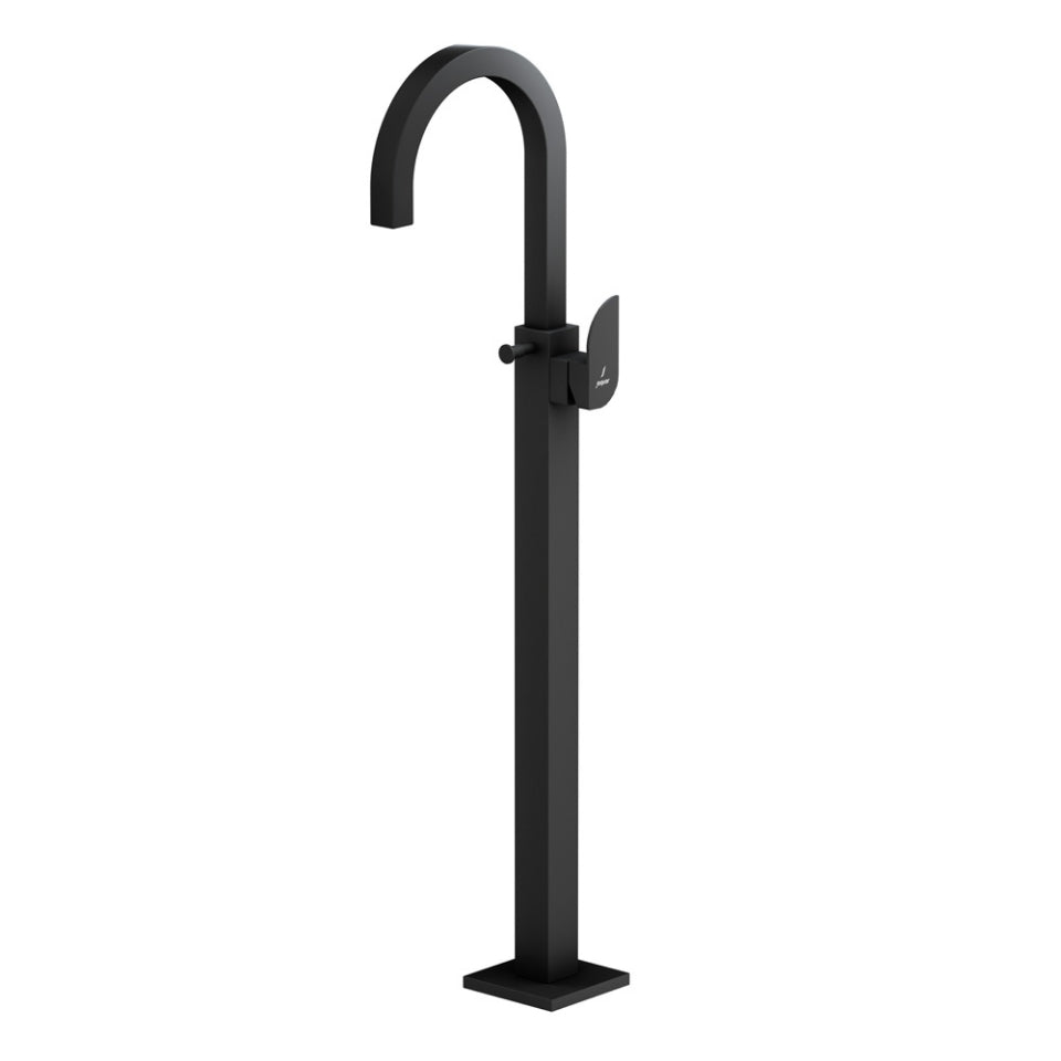 EXPOSED PARTS OF FLOOR MOUNTED SINGLE LEVER BATH MIXER WITH PROVISION FOR HAND SHOWER (COMPATIBLE WITH ALD-121)- JAQUAR FAUCETS -  ( BLACK MATT - ALIVE - 0x15 mm - 0inchX0.5inch )