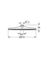 RAINSHOWER 310 MONO HEADSHOWER - GROHE -  ( MOON WHITE - G5 - RAINSHOWER - 0x0 mm - 0inchX0inch )