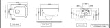 WALL HUNG WC WITH SEAT COVER, HINGES ( BOLT DISTANCE 7INCH)- ARTIZE SWARE -  ( WHITE - LE BLANC - 530x375 mm - 15inchX0inch )