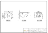 RIMLESS W/M EWC W/UF.S/COVER W/FIX.KIT - ARTIZE SWARE -  ( WHITE - LEXA - 530x375 mm - 15inchX0inch )