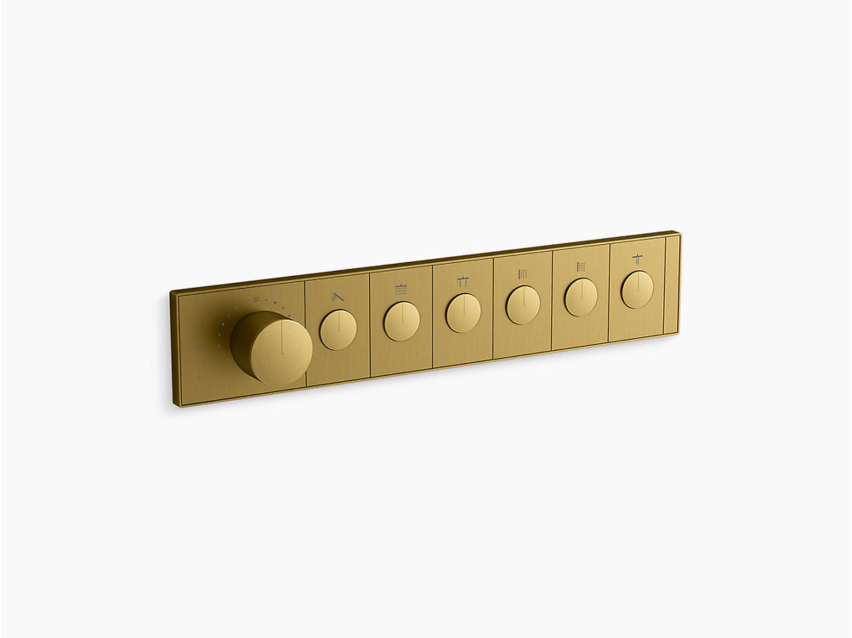 ANTHEM RECESSED EXPOSED PART MECH THERM/CONT 2IN/6OUT - KOHLER LUXURY -  ( VIBRANT BRUSHED MODERNE BRASS - LUXURY - 0x15 mm - 0inchX0.5inch )
