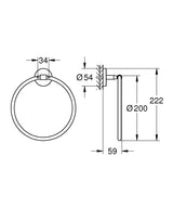 BAUCOSMOPOLITAN TOWEL RING - GROHE-G2 -  ( CHROME - G2 - BAUCOSMOPOLITAN - 0x15 mm - 0inchX0.6inch )