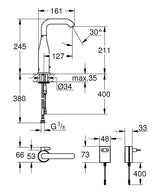 ESSENCE E INFRARED BASIN MIXER, AC - GROHE -  ( CHROME - G4 - ESSENCE - 0x15 mm - 0inchX0.5inch )