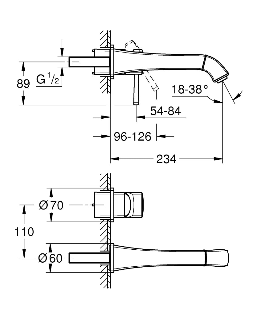 GRANDERA TWO-HOLE BASIN MIXER L-SIZE - GROHE -  ( WHITE - G5 - GRANDERA - 0x0 mm - 0inchX0inch )
