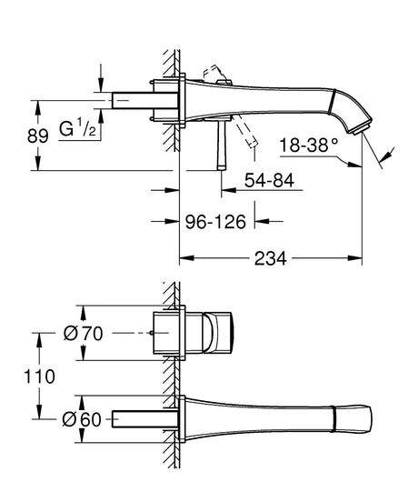 GRANDERA TWO-HOLE BASIN MIXER L-SIZE - GROHE -  ( WHITE - G5 - GRANDERA - 0x0 mm - 0inchX0inch )