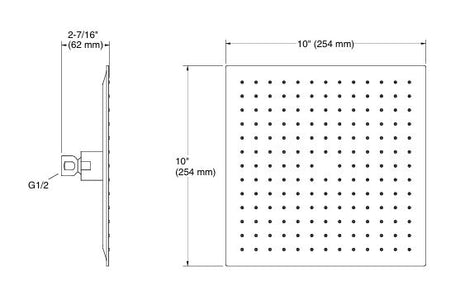 SQUARE ULTRATHIN KATALYT HEADSHOWER - KOHLER PREMIUM -  ( MATTE BLACK - PREMIUM - 254x254 mm - 10.16inchX10.16inch )
