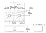 STRIVE TM SS DOUBLE BOWL UNDERMOUNT FABRICATED (DEPTH 10 INCH)- KOHLER LUXURY -  (  - LUXURY - 914x508 mm - 36inchX20inch )