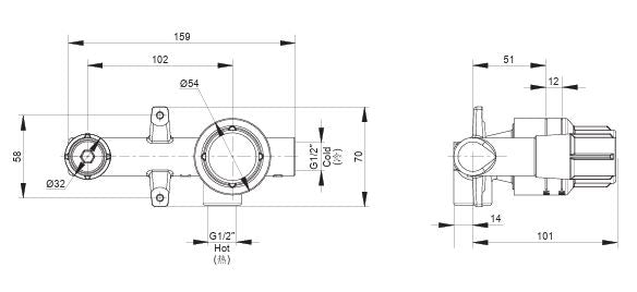 SINGLE-HANDLE WALL-MOUNT LAVATORY FAUCET VALVE - KOHLER LUXURY -  (  - LUXURY - 0x15 mm - 0inchX0.5inch )