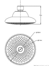 ABS HEAD SHOWER ROUND SHAPE - AQUANT -  ( CHROME -  - 150x0 mm - 6inchX0inch )