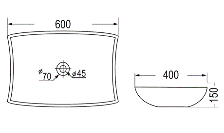 CREAM STONE COUNTER TOP BASIN - AQUANT -  ( TRAVERTINE MARBLE -  - 600x400 mm - 24inchX16inch )